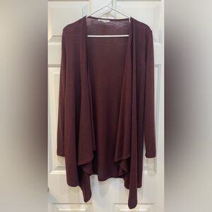 American Eagle Long Lightweight Cardigan Maroon Long Sleeve Women's Size M